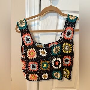 I Joah Multicolor Crochet Tank Top